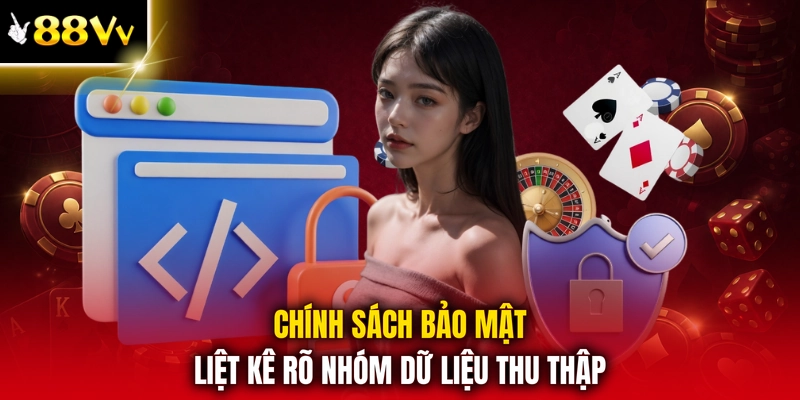 Chính sách bảo mật liệt kê rõ nhóm dữ liệu thu thập