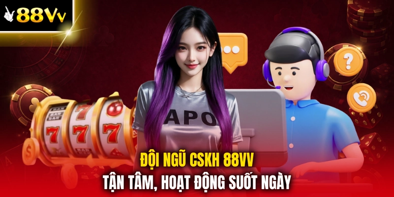 Đội ngũ CSKH 88VV tận tâm, hoạt động suốt ngày