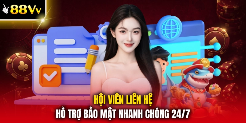 Hội viên liên hệ hỗ trợ bảo mật nhanh chóng 24/7