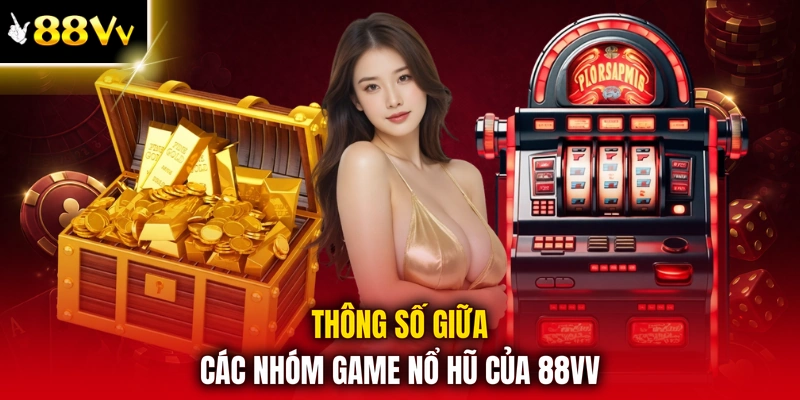Thông số giữa các nhóm game nổ hũ của 88VV